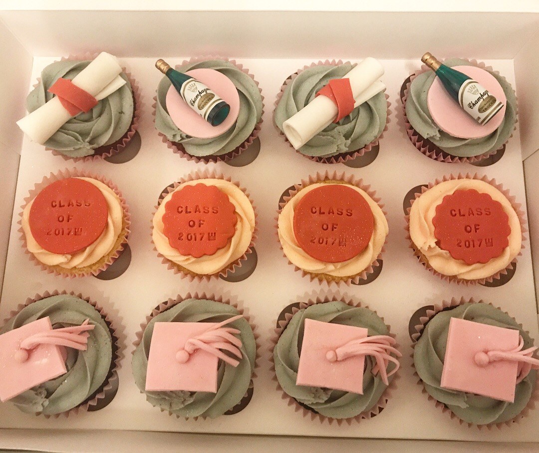 Cupcake party box with decorated character toppers