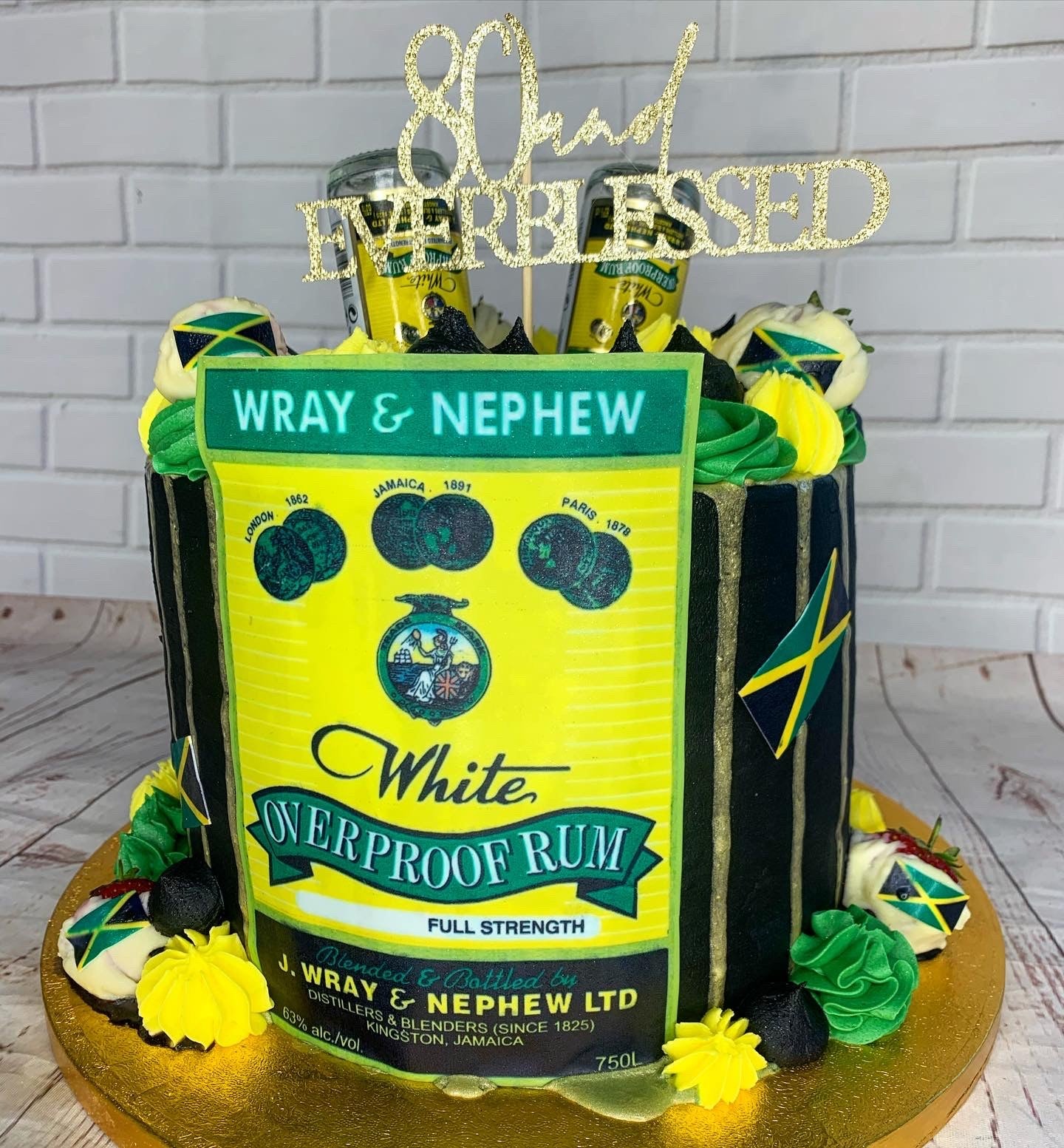 Custom rum-themed celebration cake