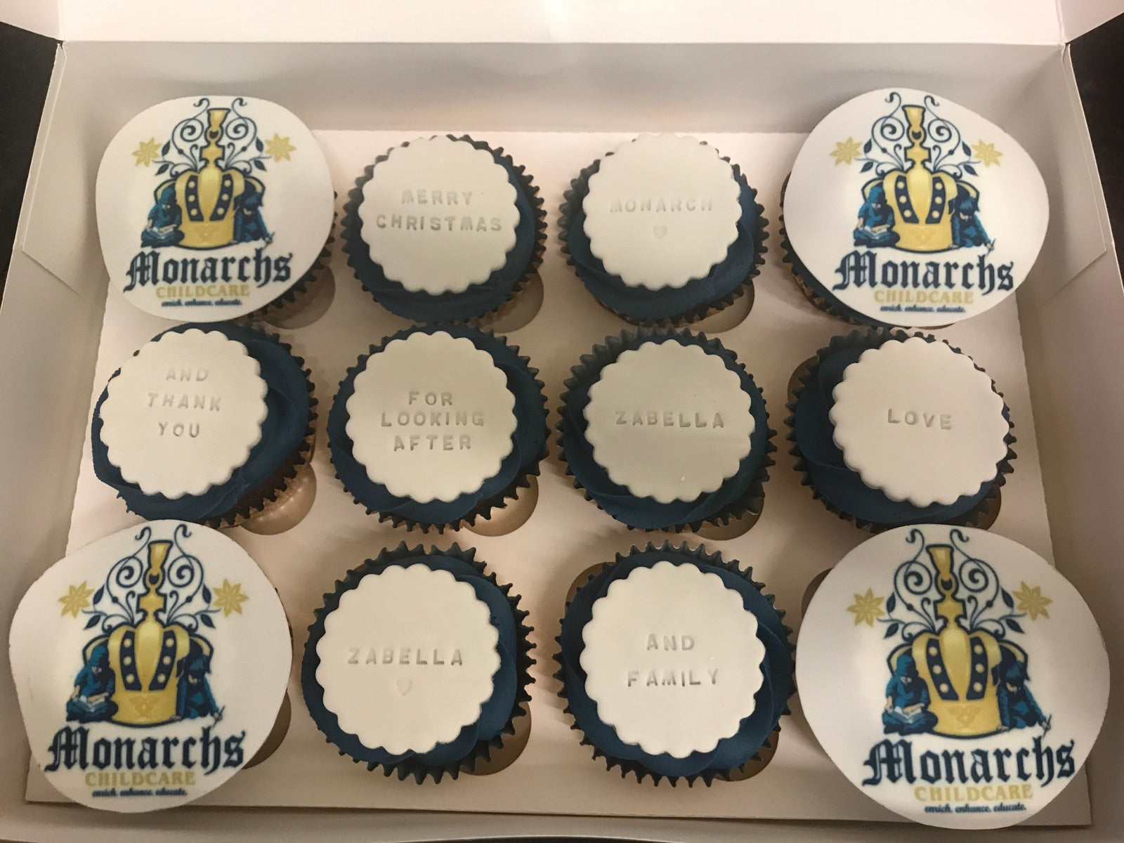 Decorated cupcake box by Dimple Boy Cupcakes