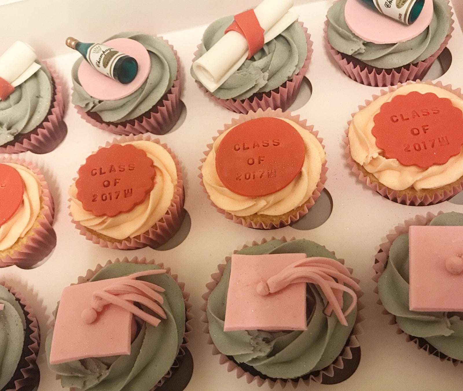 Decorated cupcake box by Dimple Boy Cupcakes