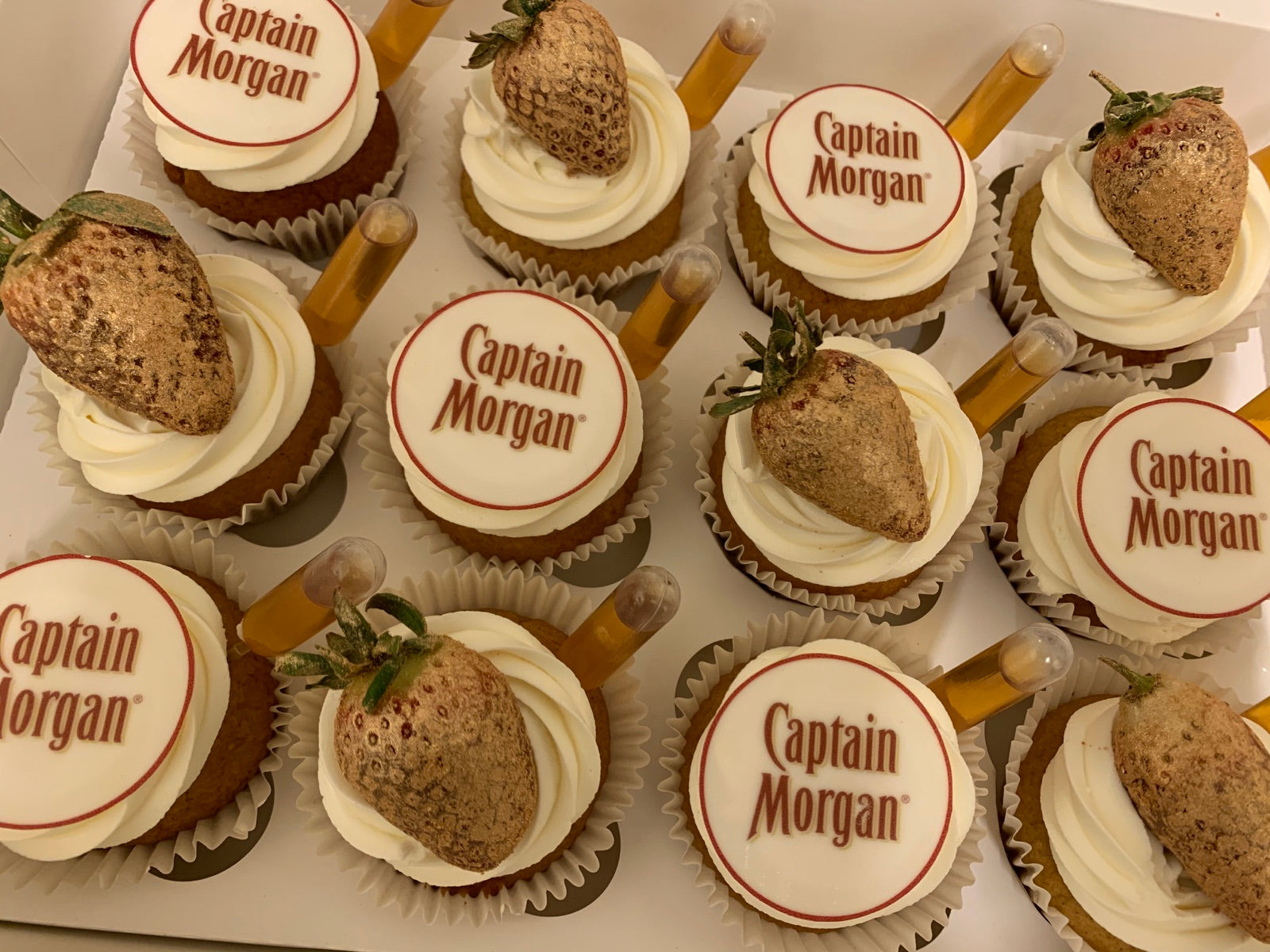 Captain Morgan logo cupcakes