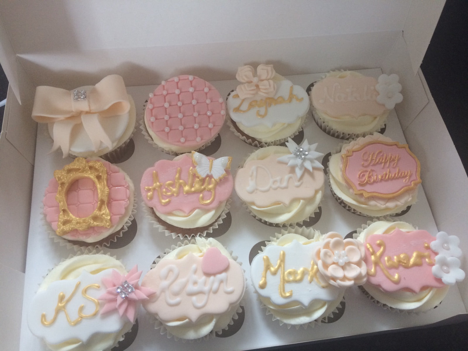 Decorated cupcake box by Dimple Boy Cupcakes
