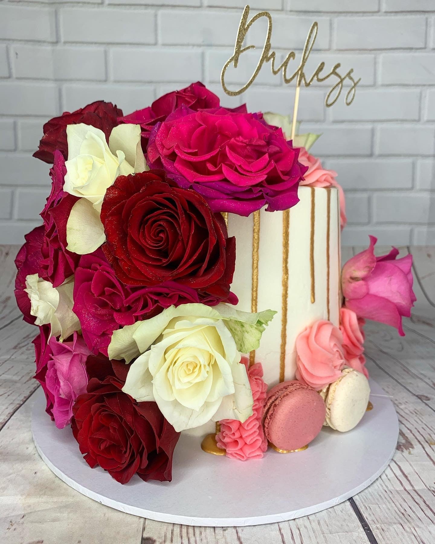 Soft floral wedding cake